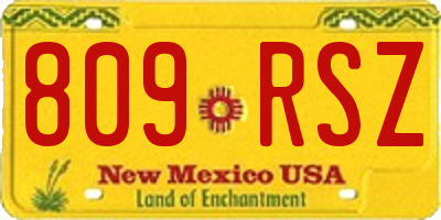 NM license plate 809RSZ