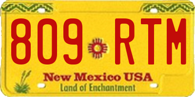 NM license plate 809RTM