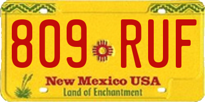 NM license plate 809RUF