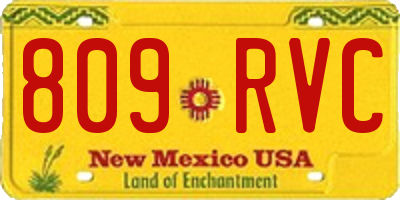 NM license plate 809RVC