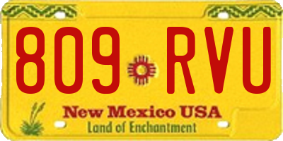 NM license plate 809RVU