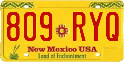 NM license plate 809RYQ