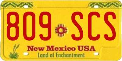 NM license plate 809SCS