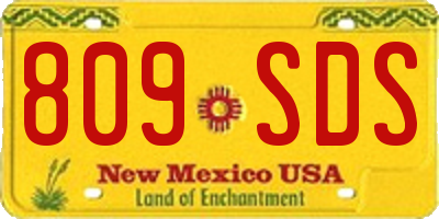 NM license plate 809SDS