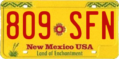 NM license plate 809SFN