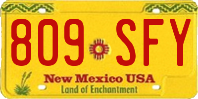 NM license plate 809SFY
