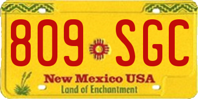 NM license plate 809SGC
