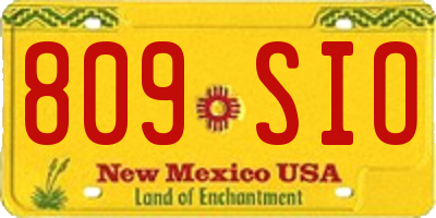 NM license plate 809SIO