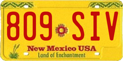 NM license plate 809SIV