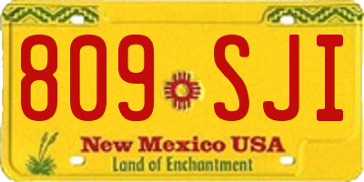 NM license plate 809SJI