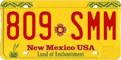 NM license plate 809SMM