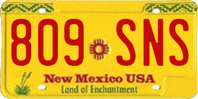 NM license plate 809SNS