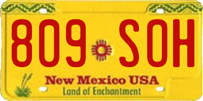 NM license plate 809SOH
