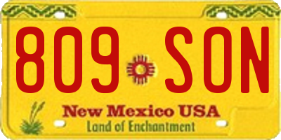 NM license plate 809SON