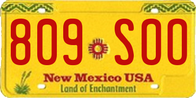 NM license plate 809SOO