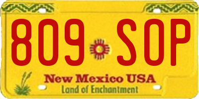 NM license plate 809SOP