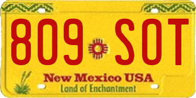NM license plate 809SOT