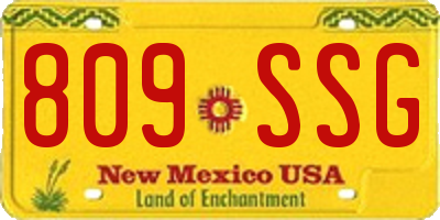 NM license plate 809SSG