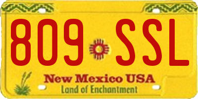 NM license plate 809SSL