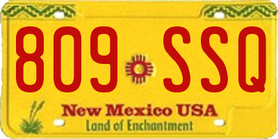 NM license plate 809SSQ