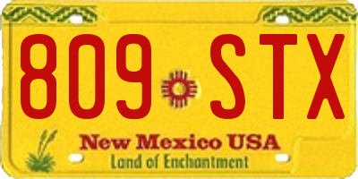NM license plate 809STX