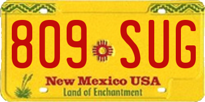 NM license plate 809SUG