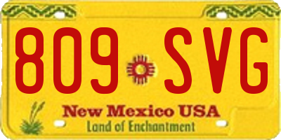 NM license plate 809SVG