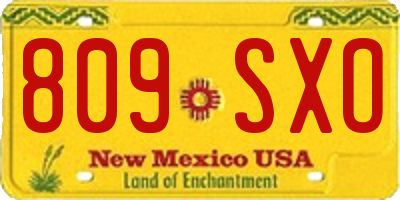 NM license plate 809SXO