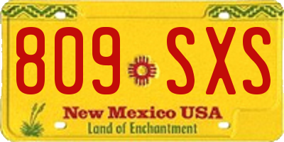 NM license plate 809SXS