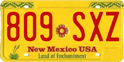 NM license plate 809SXZ