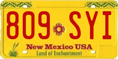 NM license plate 809SYI