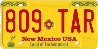 NM license plate 809TAR