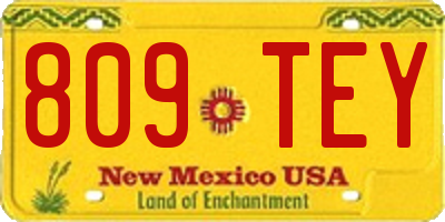 NM license plate 809TEY