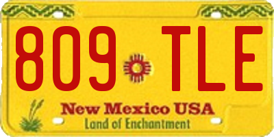 NM license plate 809TLE