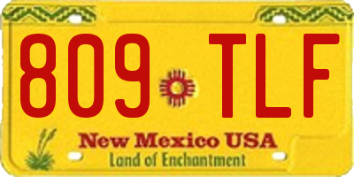 NM license plate 809TLF
