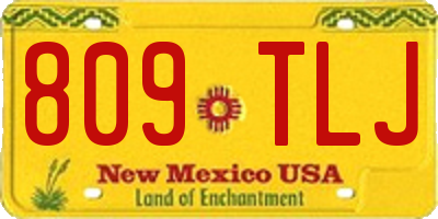 NM license plate 809TLJ