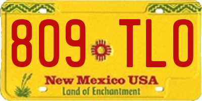 NM license plate 809TLO