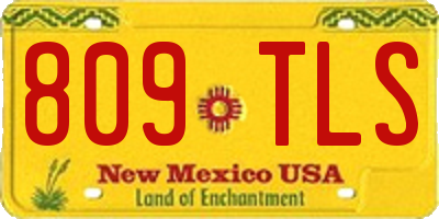 NM license plate 809TLS
