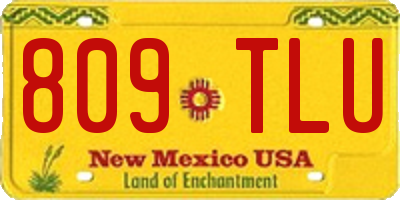 NM license plate 809TLU