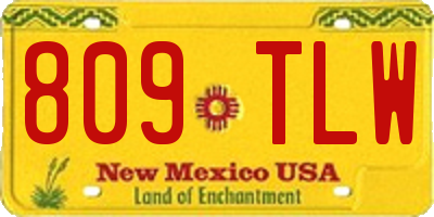 NM license plate 809TLW