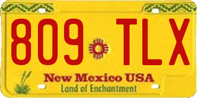 NM license plate 809TLX