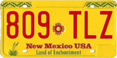 NM license plate 809TLZ