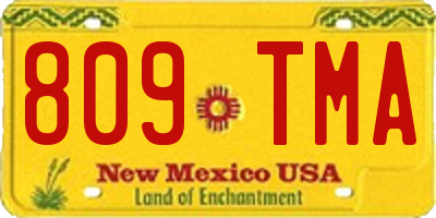NM license plate 809TMA