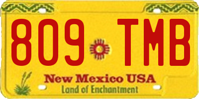NM license plate 809TMB