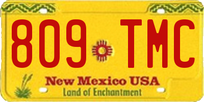 NM license plate 809TMC