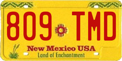 NM license plate 809TMD