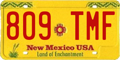 NM license plate 809TMF