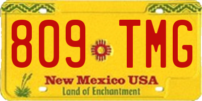 NM license plate 809TMG