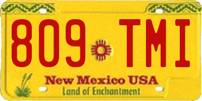 NM license plate 809TMI