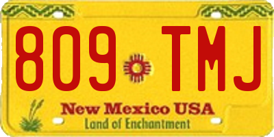 NM license plate 809TMJ